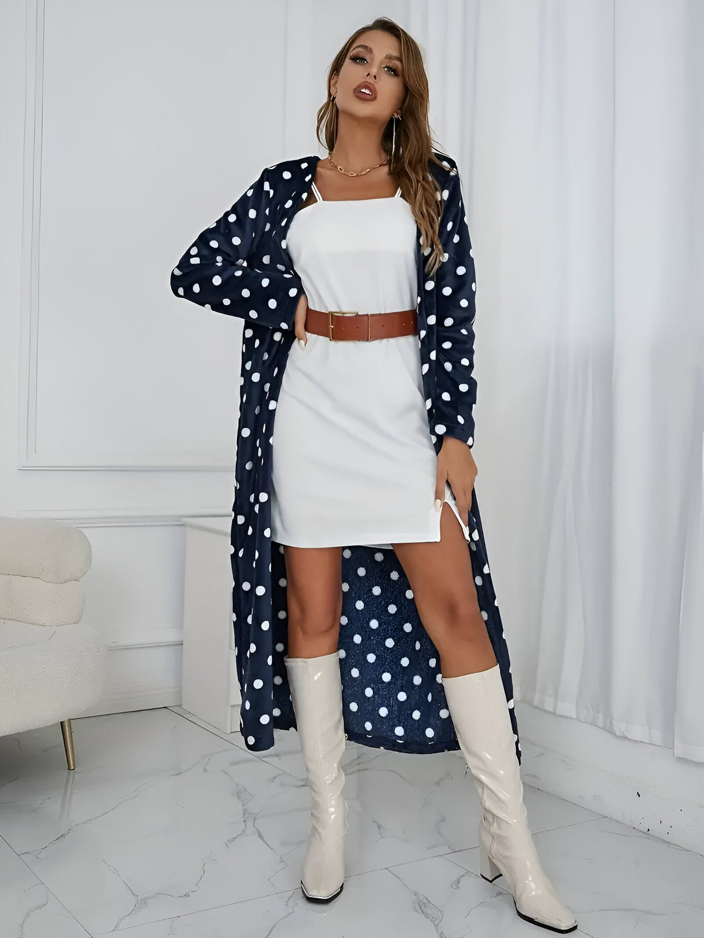Elisa | Midi-vest met dalmatiërmotief