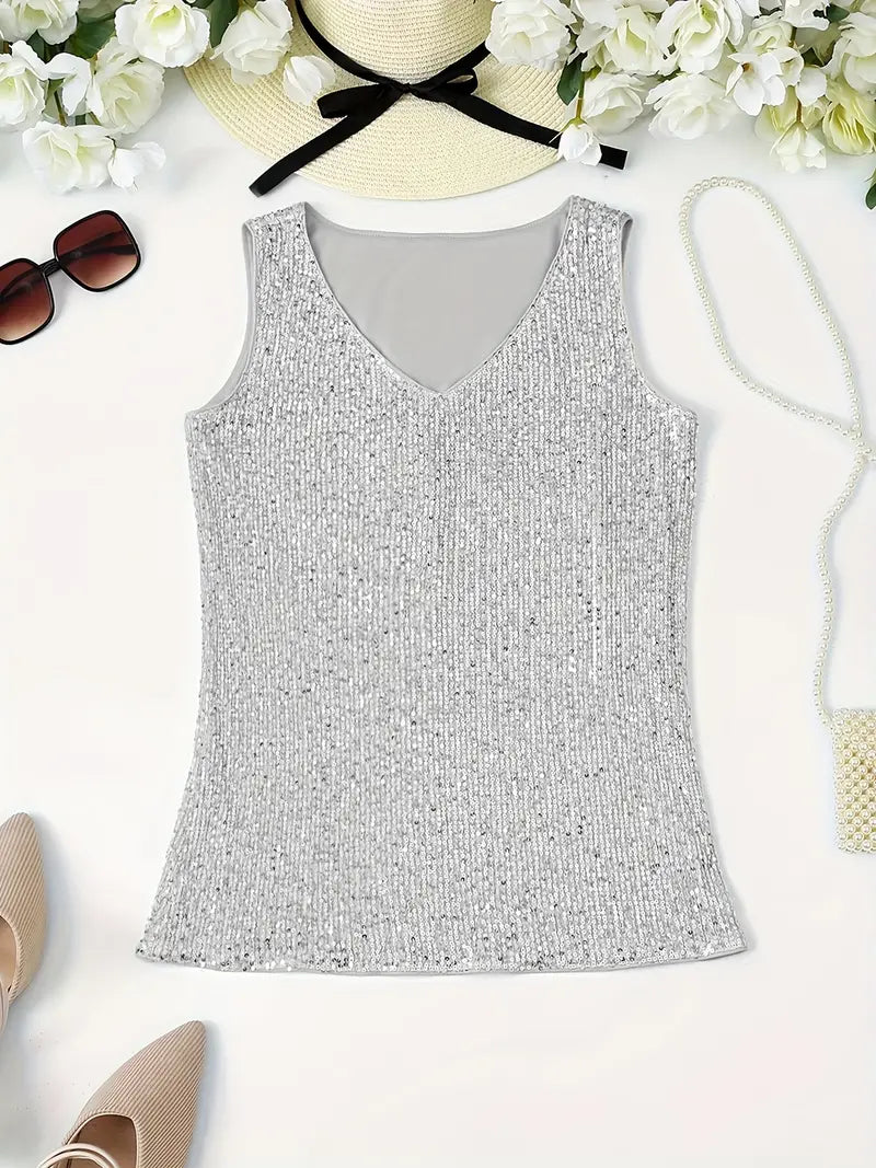 Uma - Elegante mouwloze top met paillette