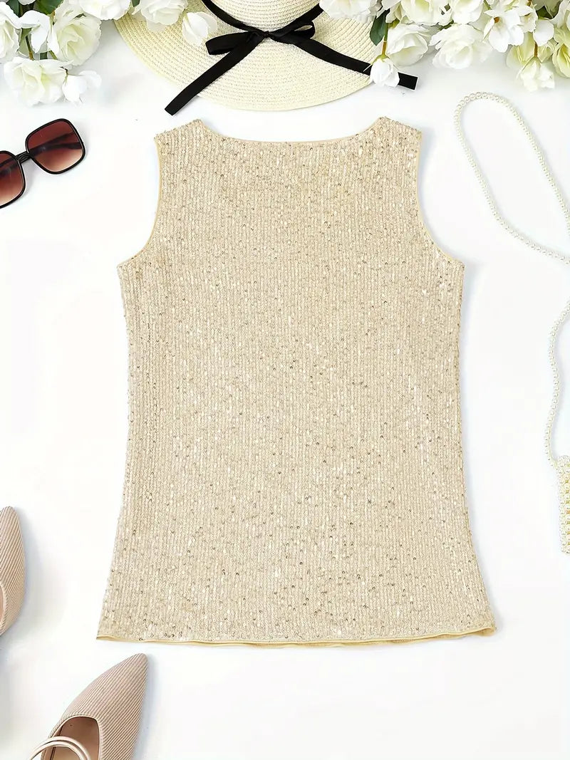 Uma - Elegante mouwloze top met paillette