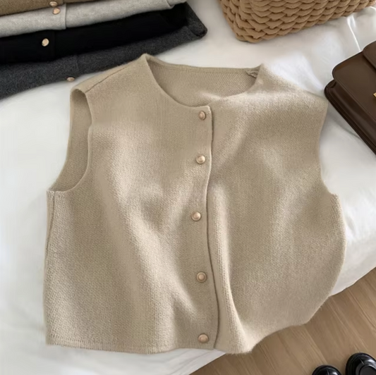 Annabeth – Gebreid mouwloos vest