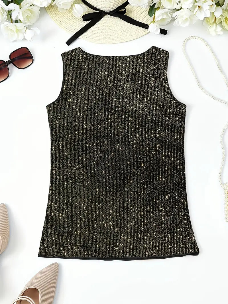 Uma - Elegante mouwloze top met paillette