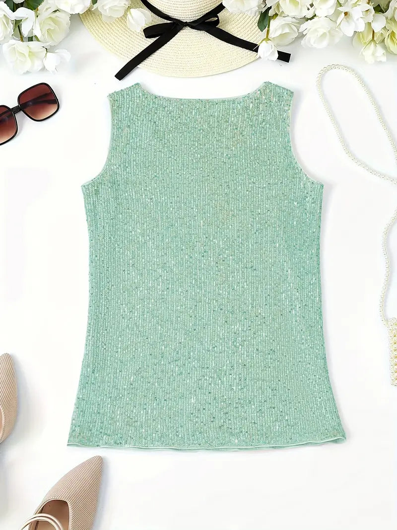 Uma - Elegante mouwloze top met paillette