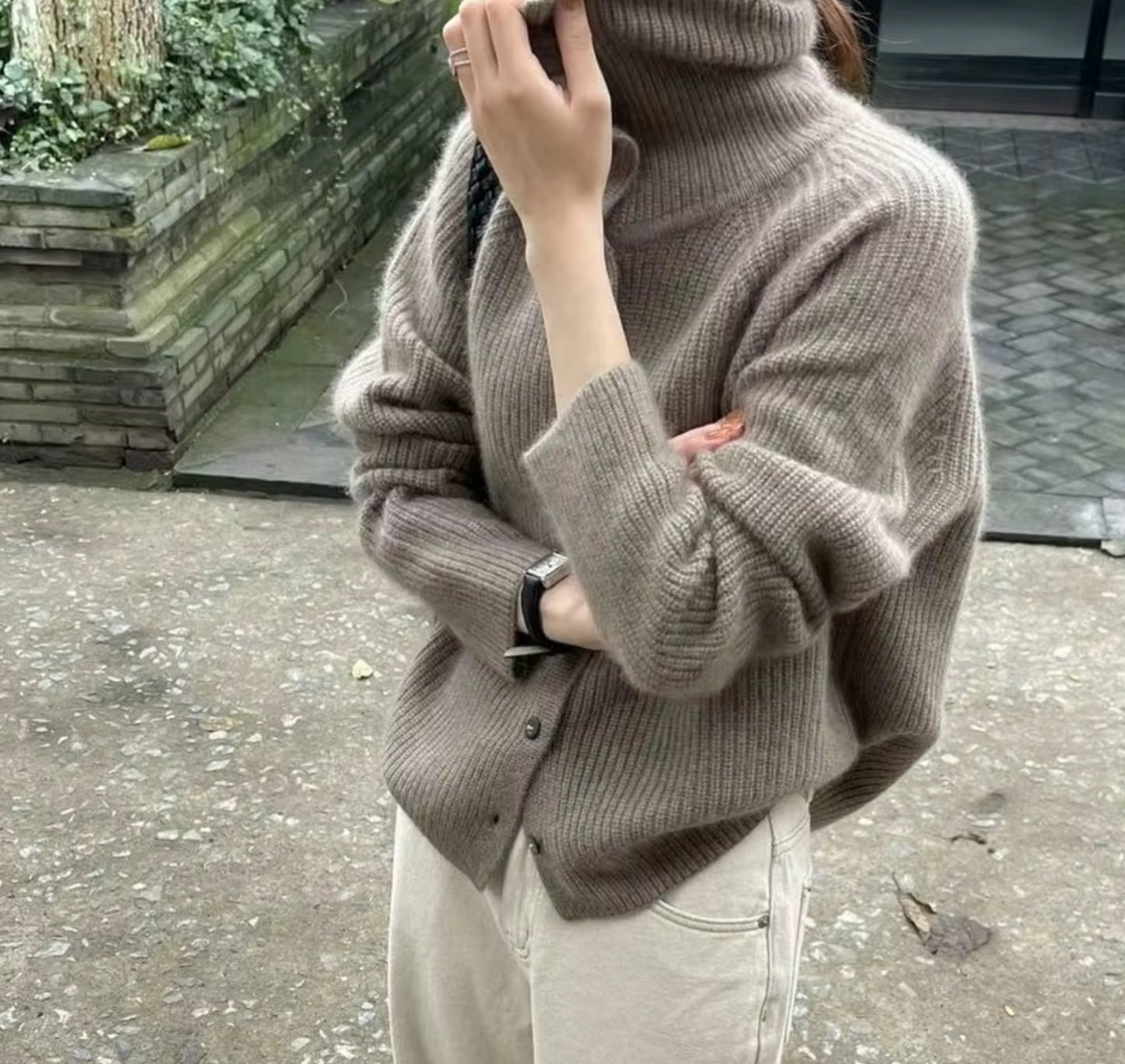 Heike – Trui met col van wol en kasjmier