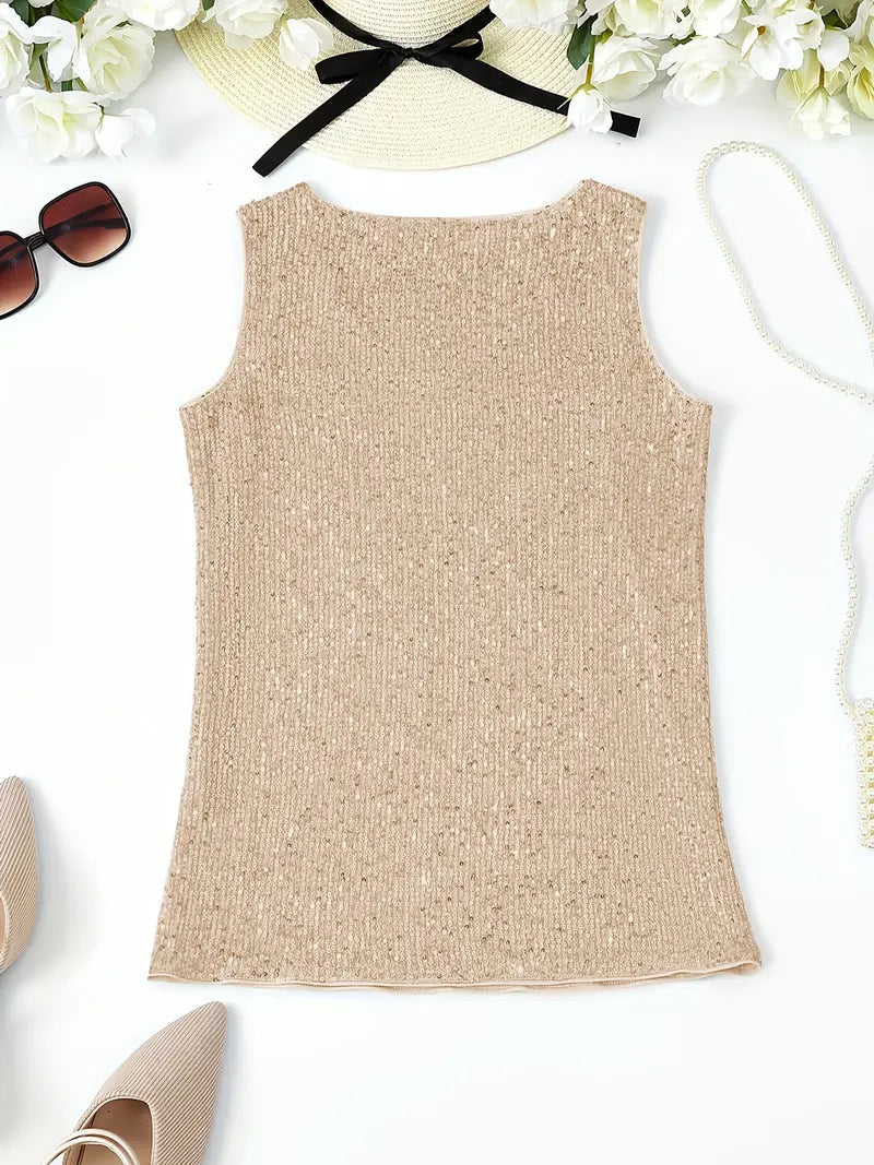 Uma - Elegante mouwloze top met paillette