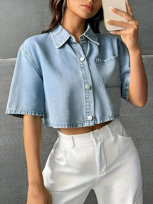 Colby | Moeiteloos chic lichtblauw denim overhemd
