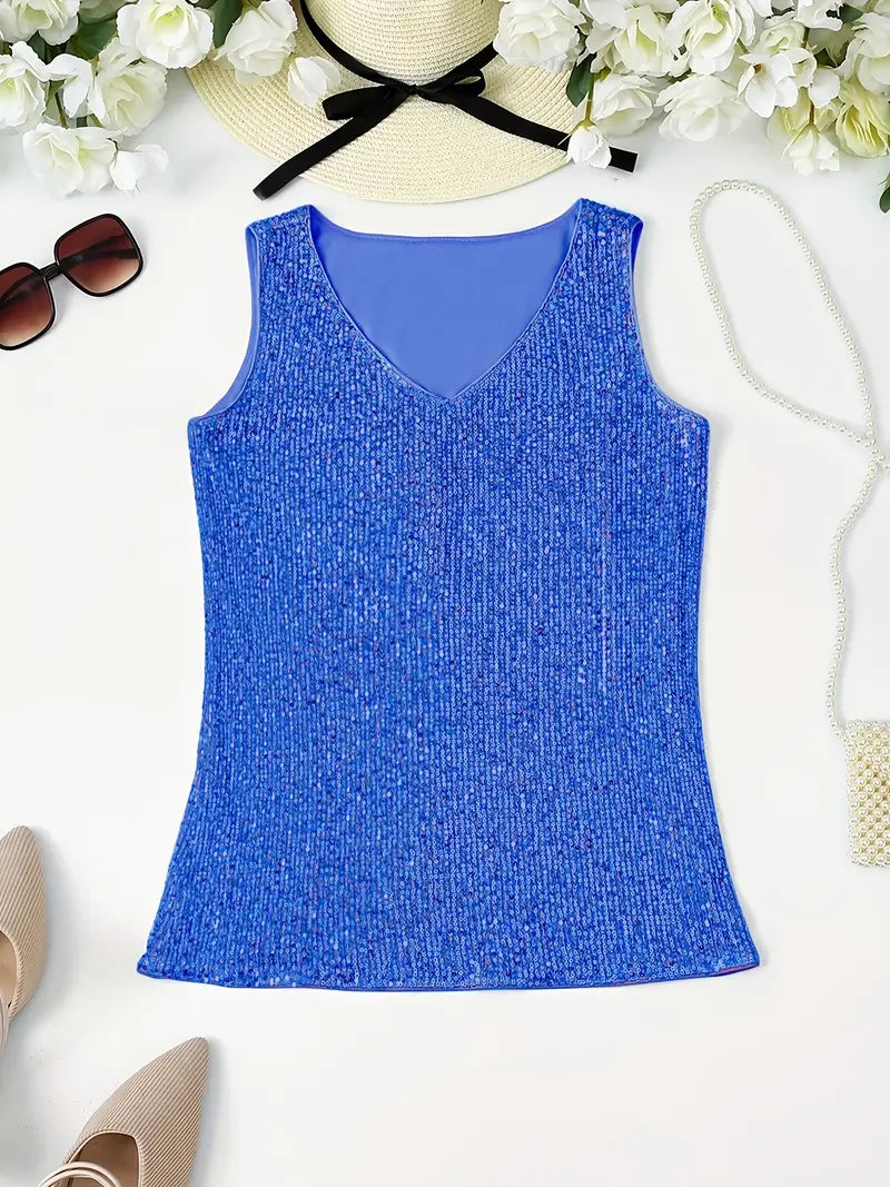 Uma - Elegante mouwloze top met paillette