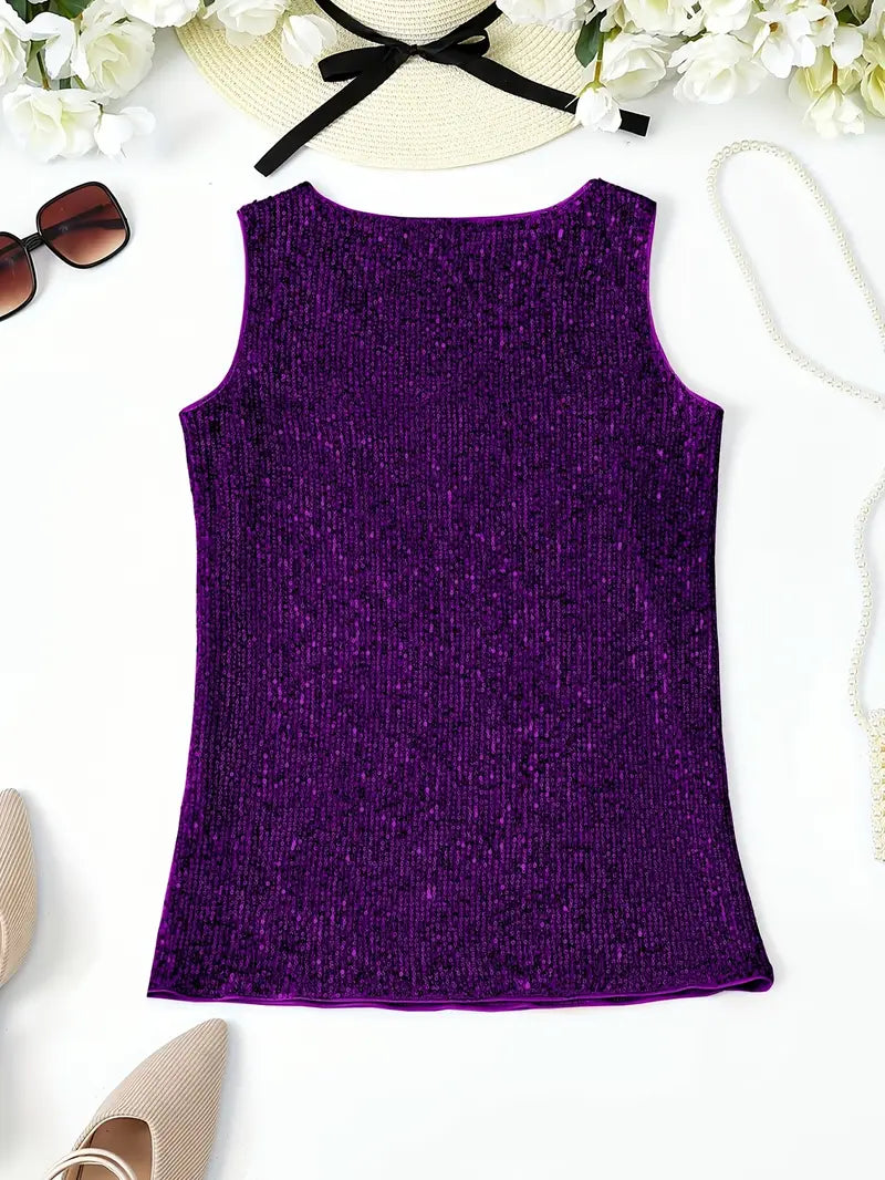 Uma - Elegante mouwloze top met paillette