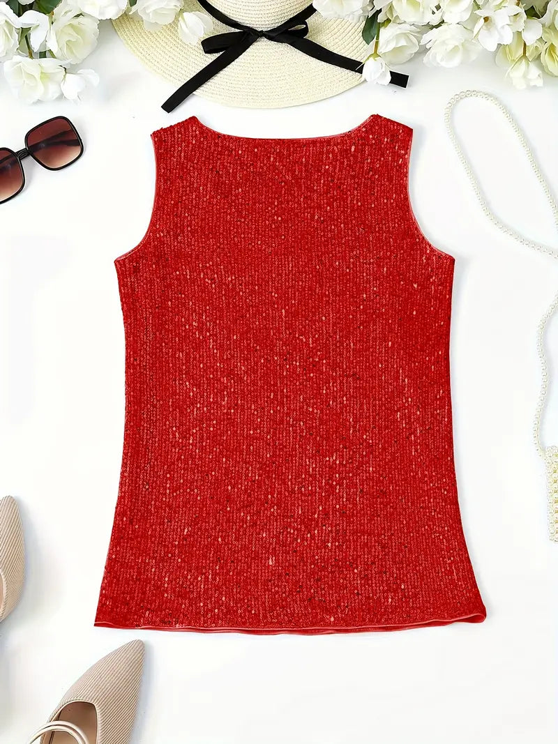 Uma - Elegante mouwloze top met paillette