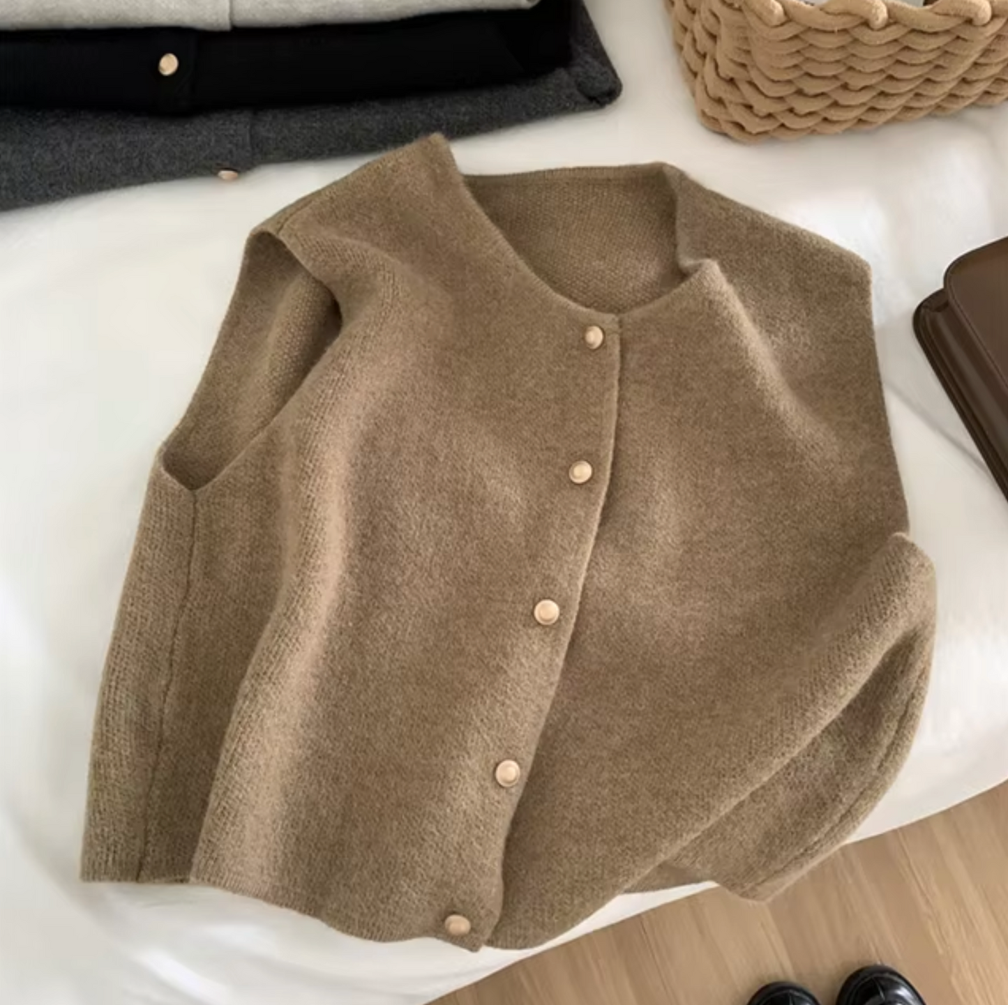 Annabeth – Gebreid mouwloos vest