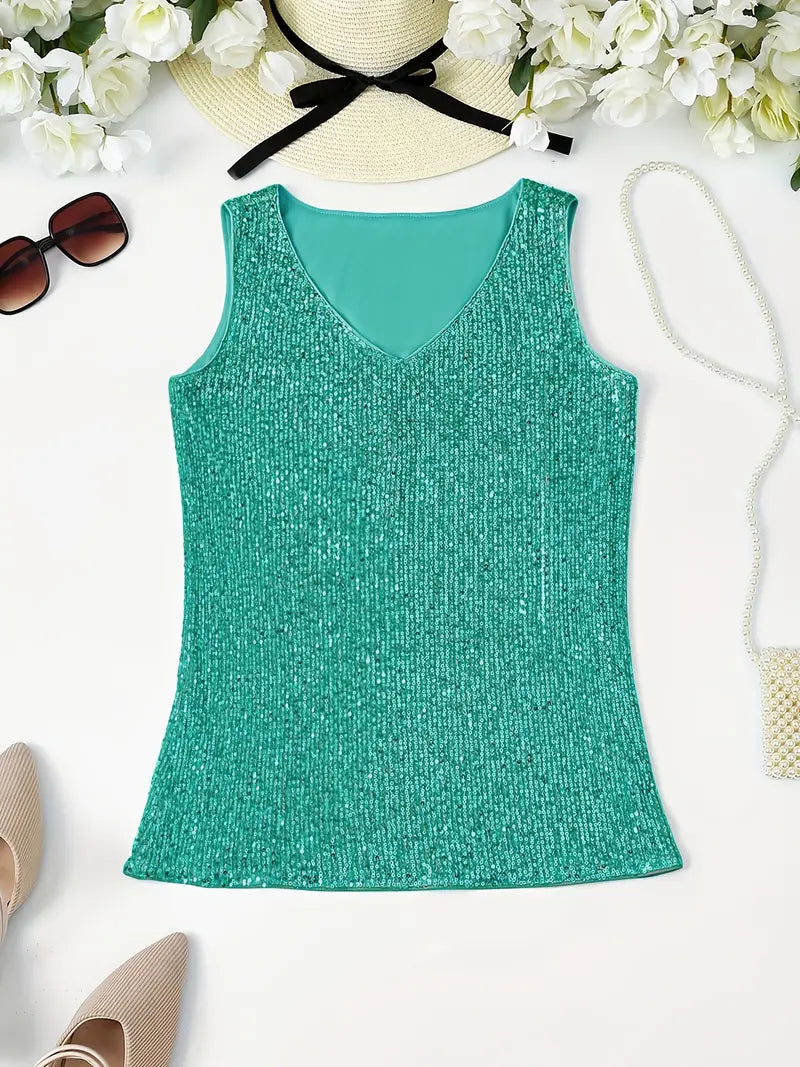 Uma - Elegante mouwloze top met paillette
