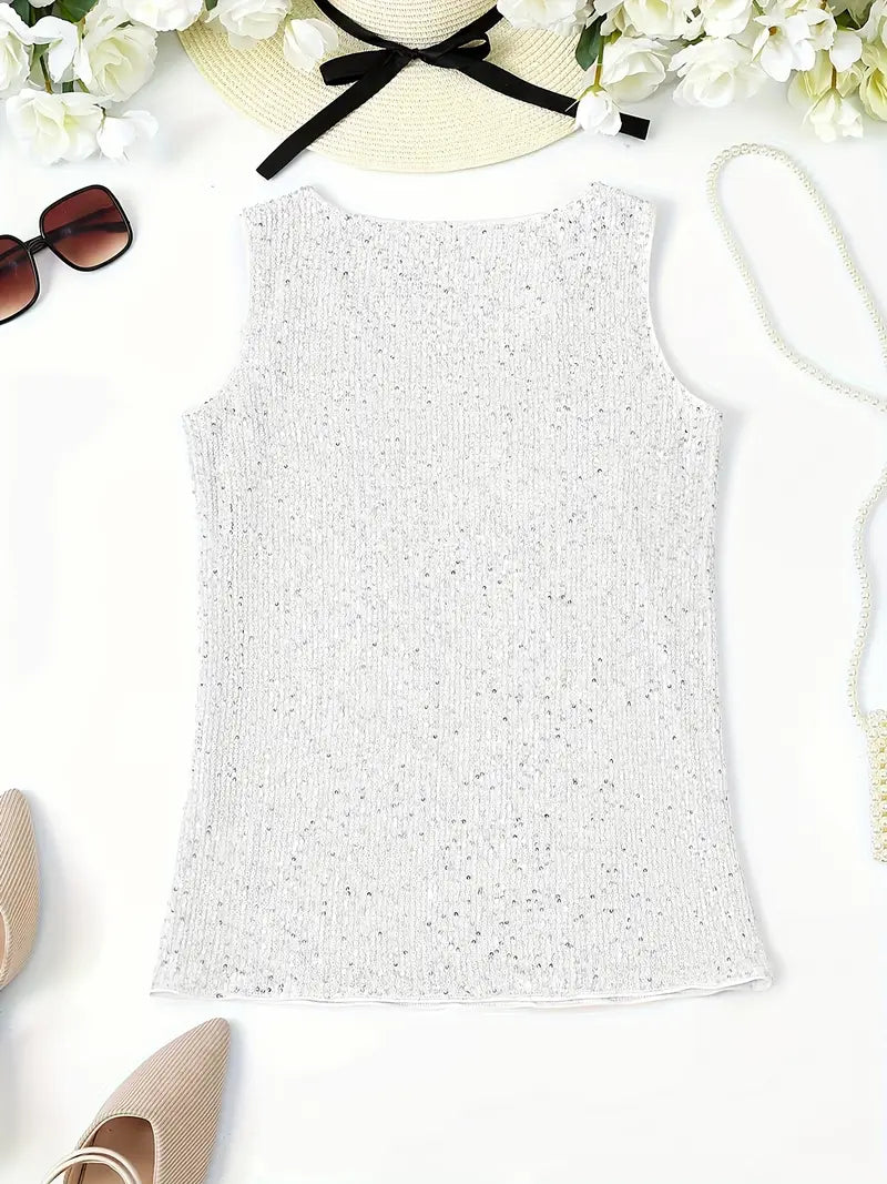 Uma - Elegante mouwloze top met paillette