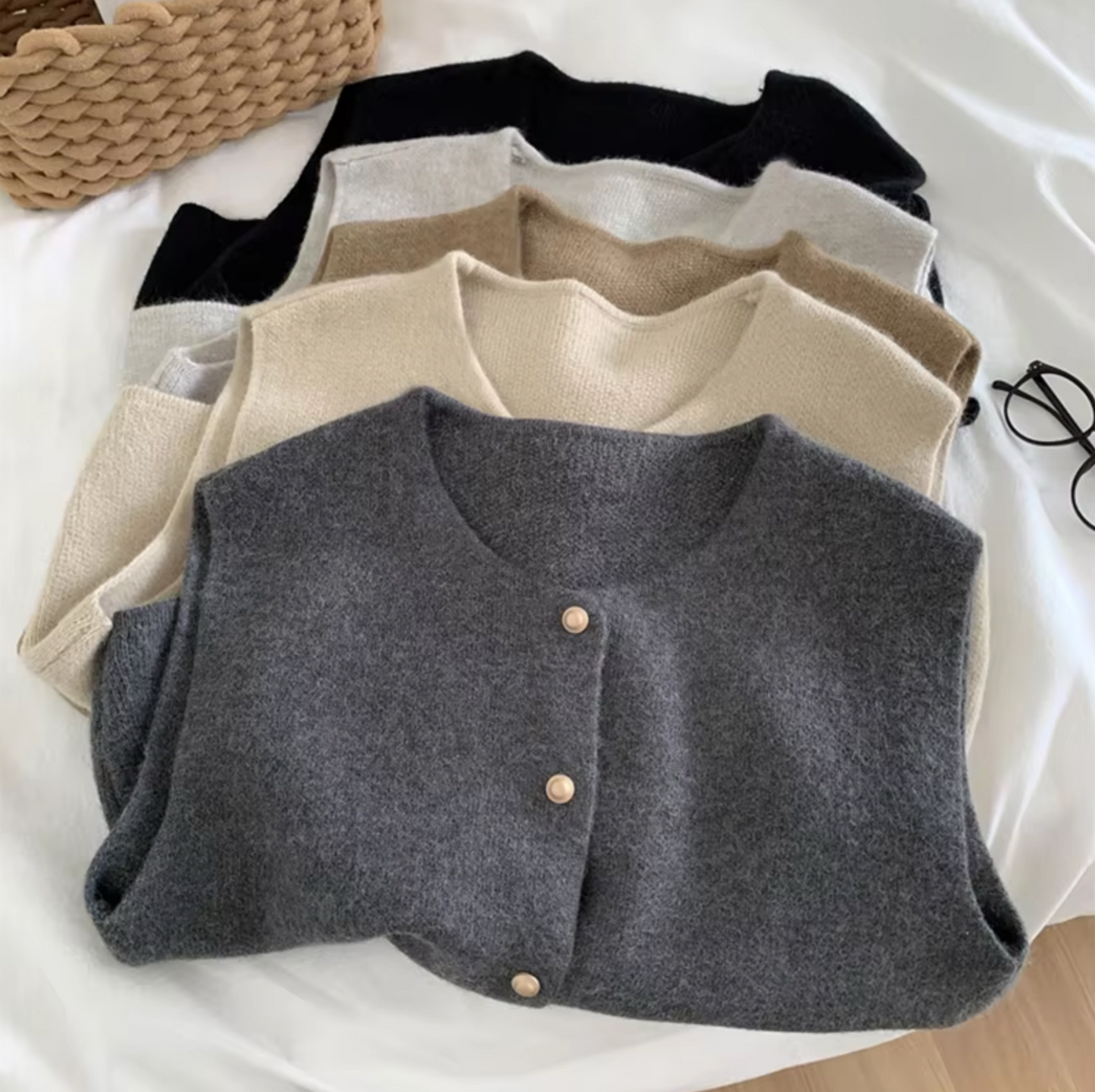 Annabeth – Gebreid mouwloos vest