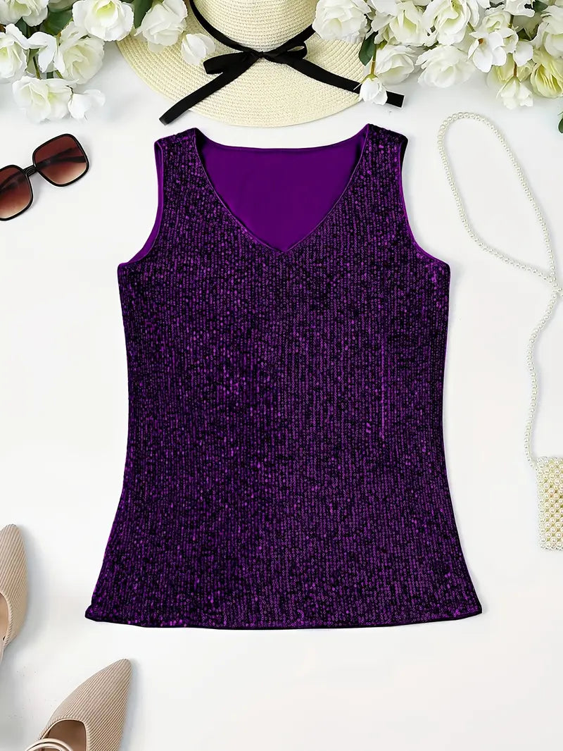 Uma - Elegante mouwloze top met paillette