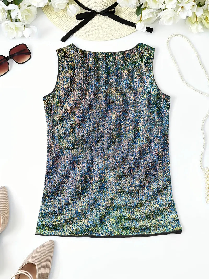 Uma - Elegante mouwloze top met paillette