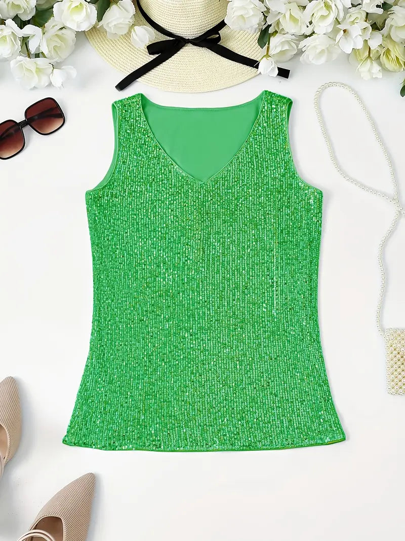 Uma - Elegante mouwloze top met paillette