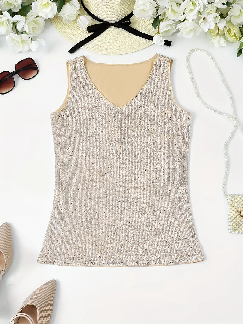 Uma - Elegante mouwloze top met paillette