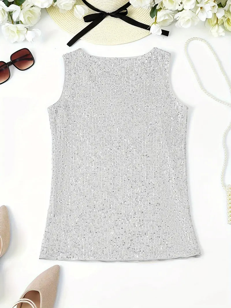 Uma - Elegante mouwloze top met paillette