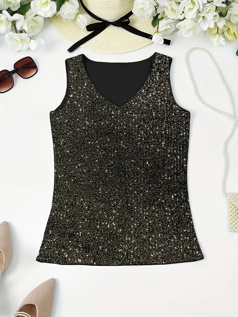 Uma - Elegante mouwloze top met paillette