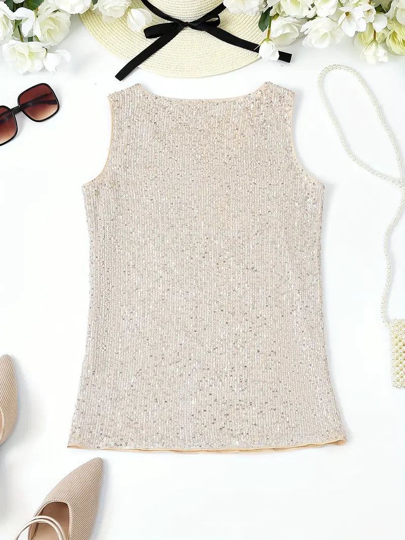 Uma - Elegante mouwloze top met paillette