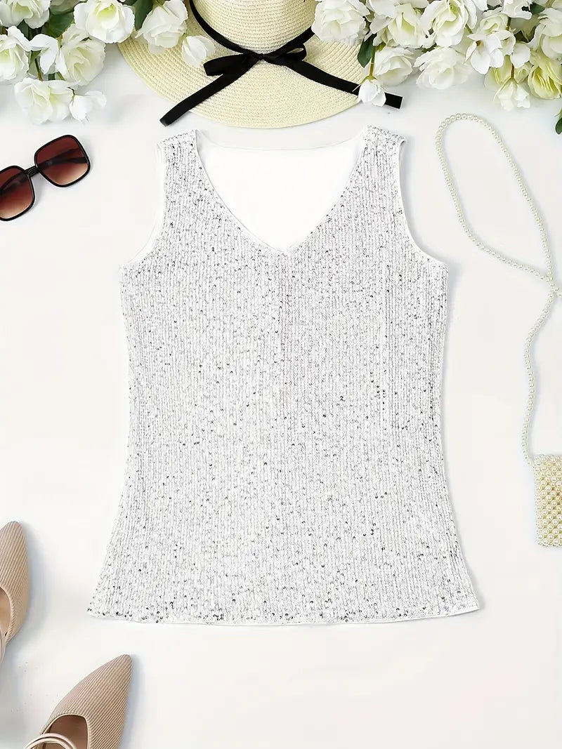 Uma - Elegante mouwloze top met paillette