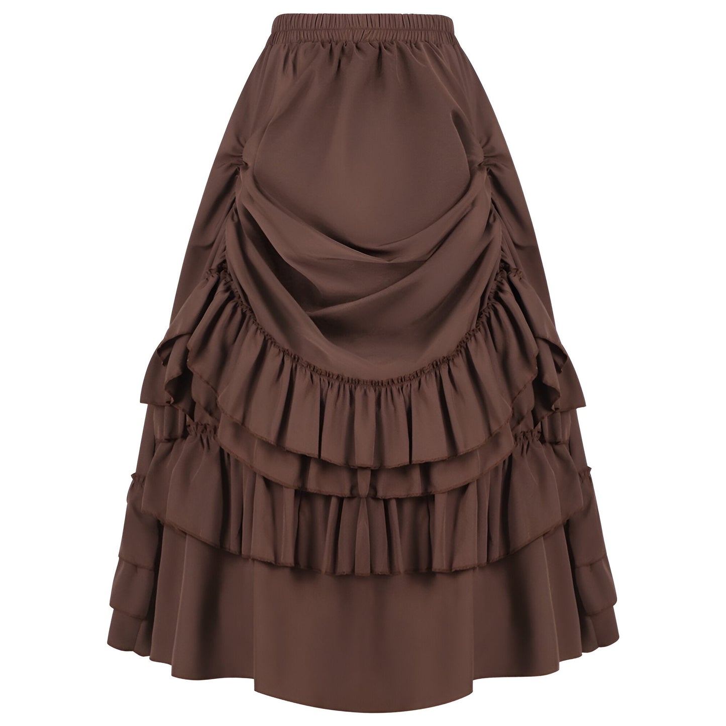 Philine | Charmante bruine basis met ruches in Victoriaanse stijl