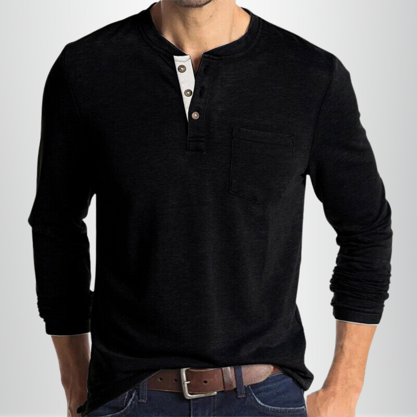 Charles - Heren-T-shirt met lange mouwen