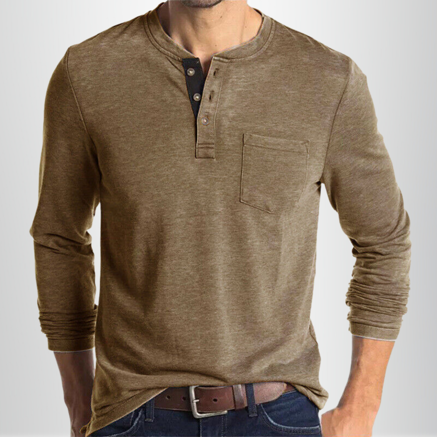 Charles - Heren-T-shirt met lange mouwen