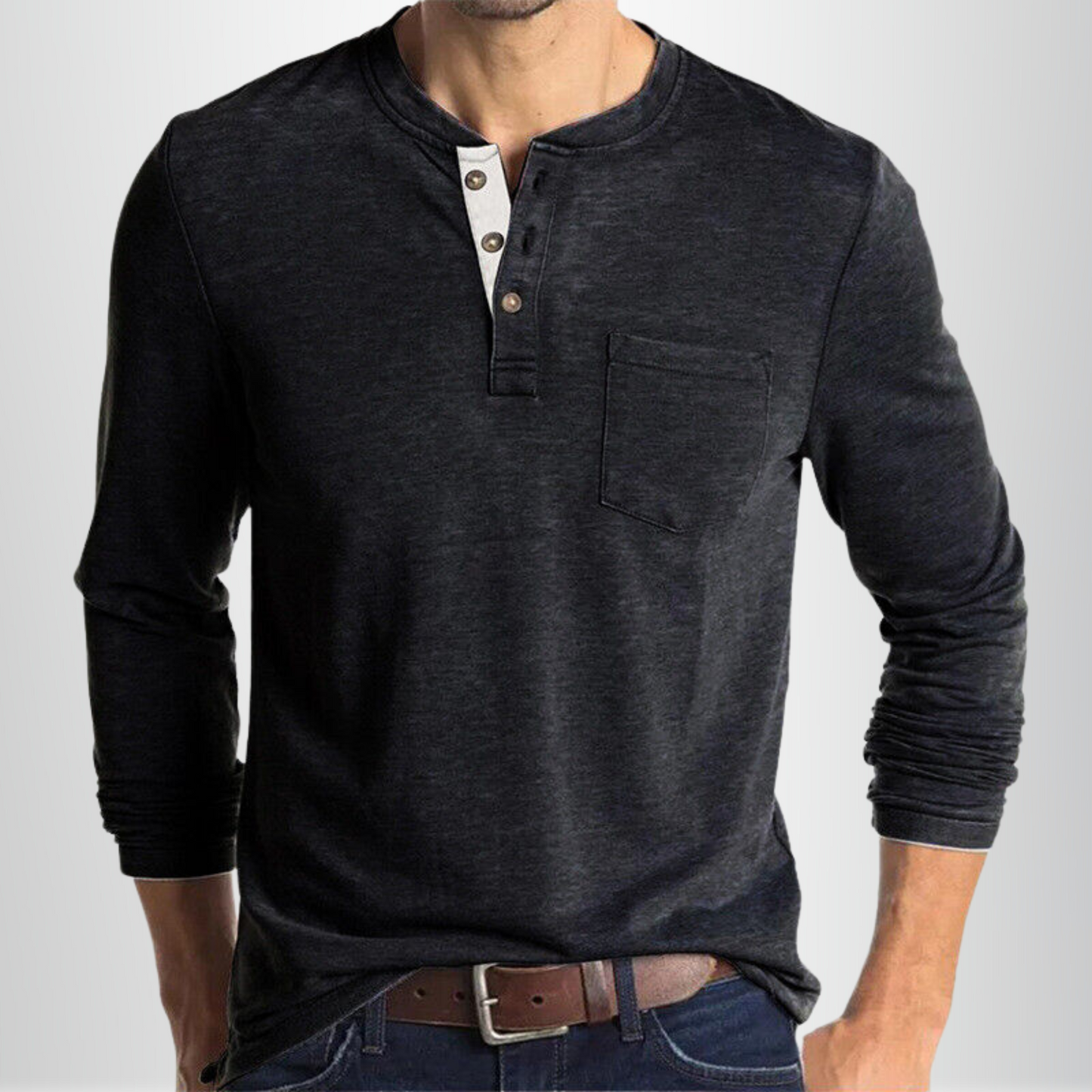 Charles - Heren-T-shirt met lange mouwen