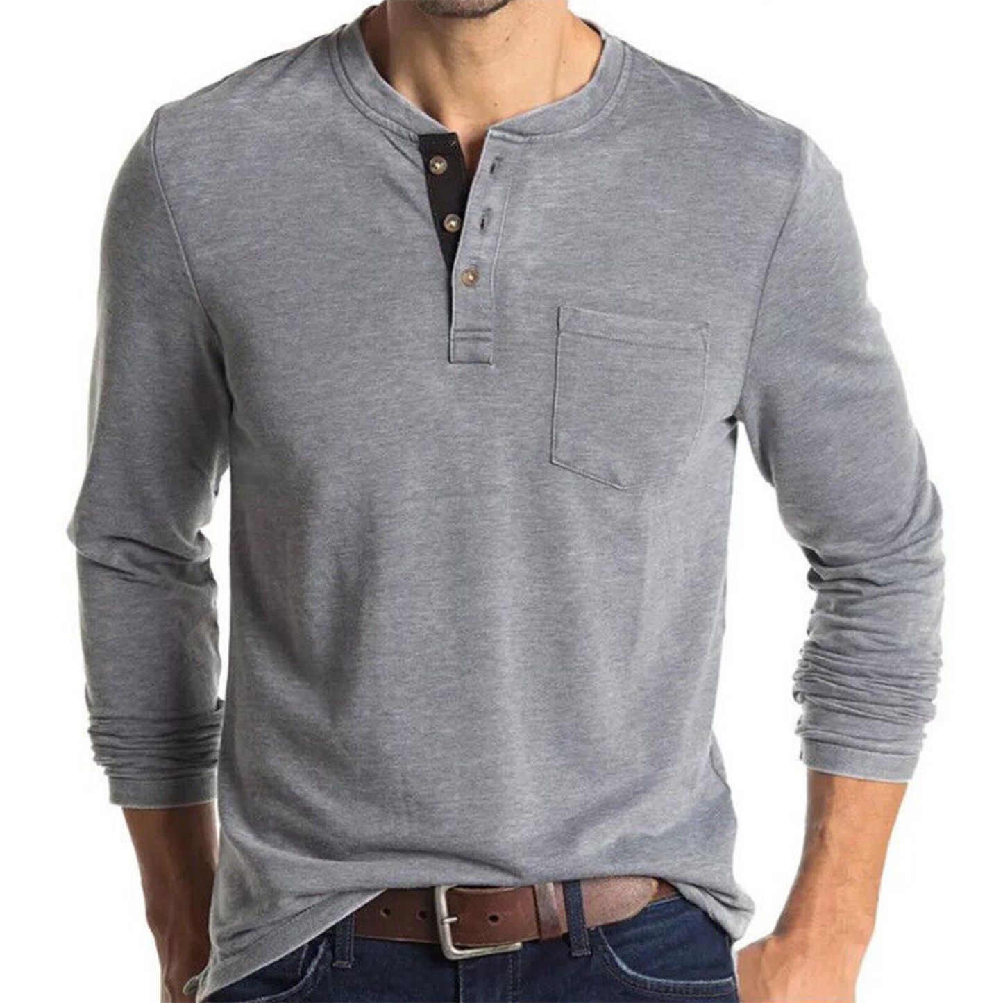 Charles - Heren-T-shirt met lange mouwen