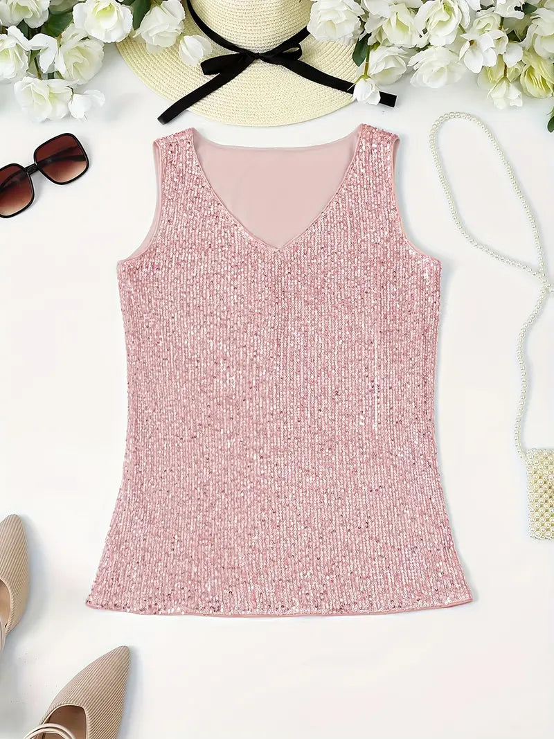 Uma - Elegante mouwloze top met paillette