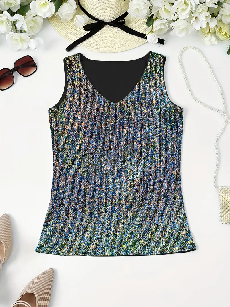 Uma - Elegante mouwloze top met paillette