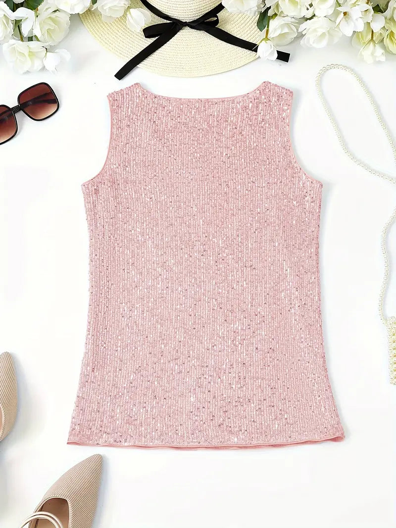 Uma - Elegante mouwloze top met paillette