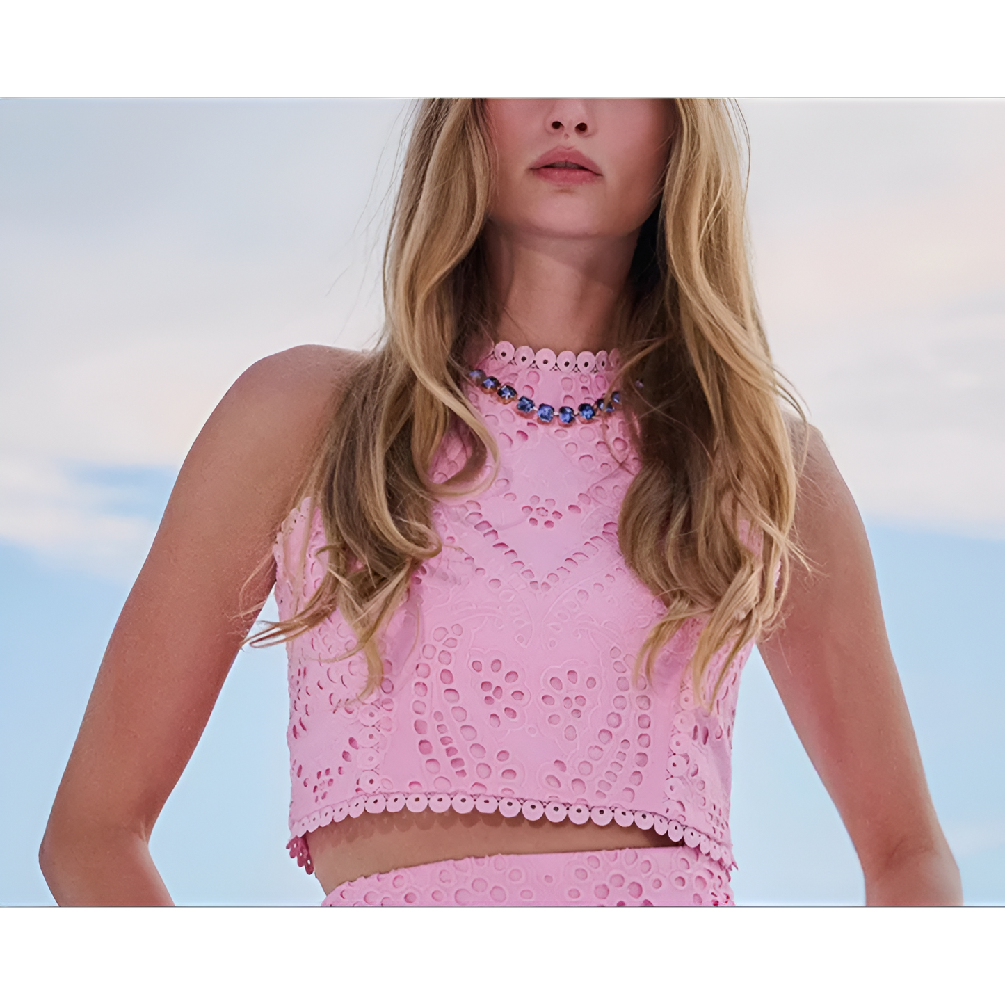 Ranya | Katoen Linnen Lange Pagodahoes Crop Top 2-Delige Set