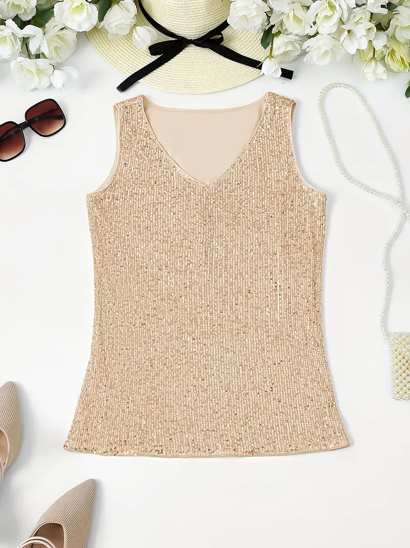 Uma - Elegante mouwloze top met paillette