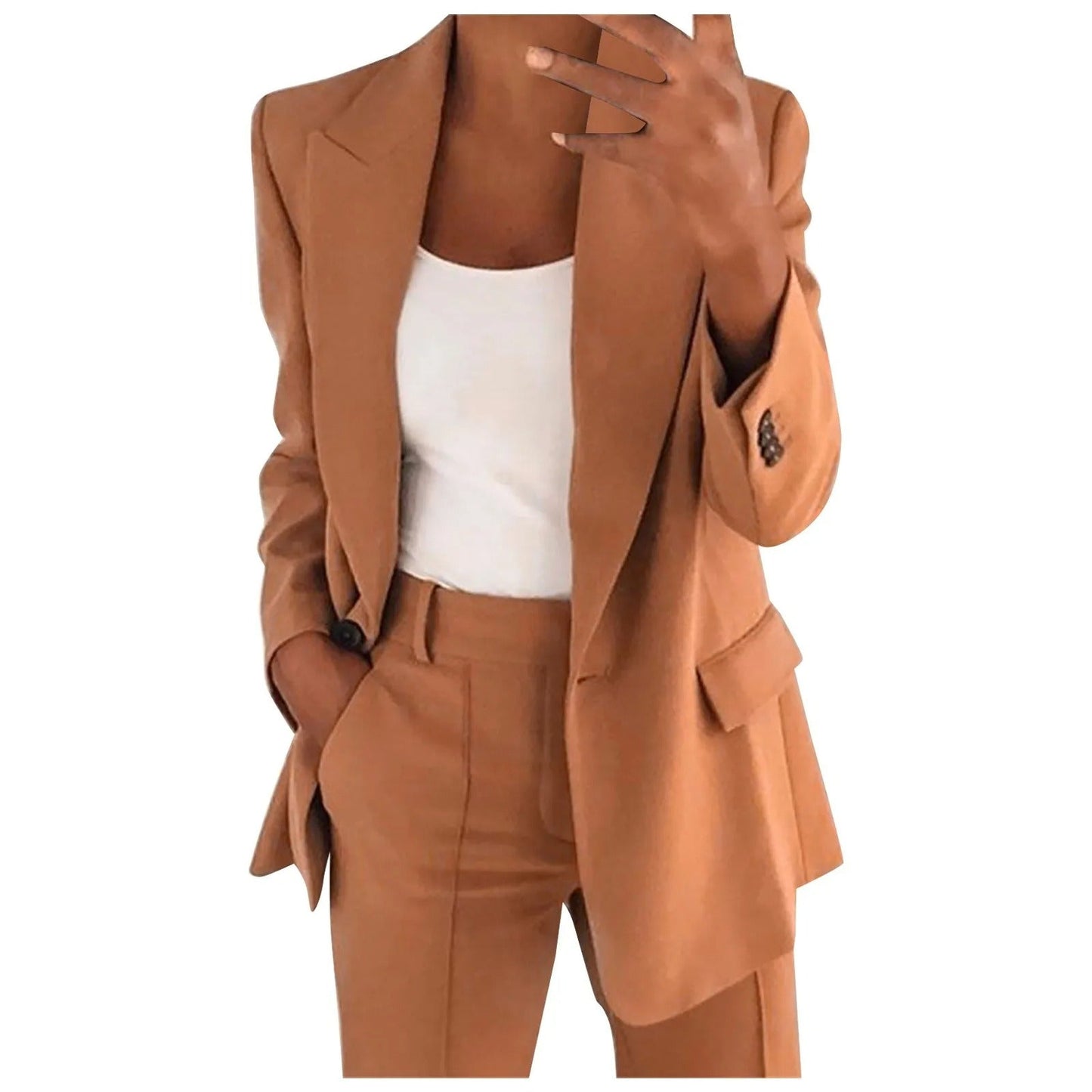 MiraSet - Dames Pak Set met Blazer en Pantalon in Effen Kleur