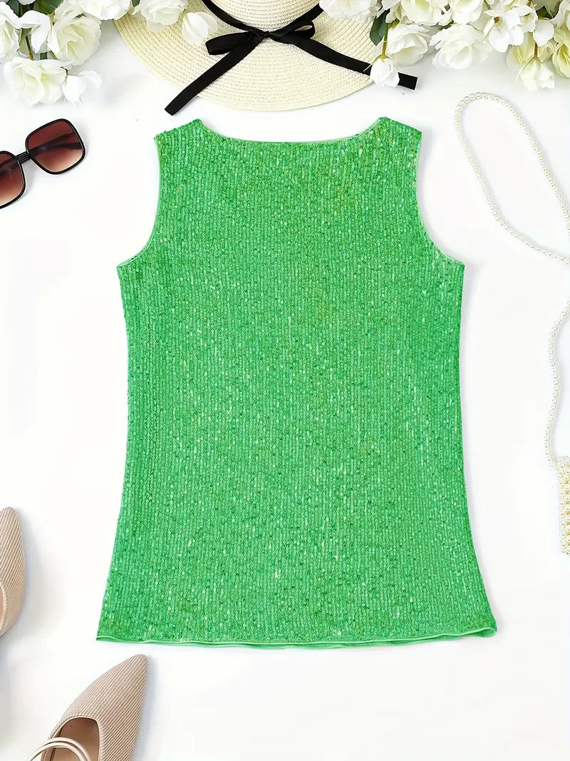 Uma - Elegante mouwloze top met paillette