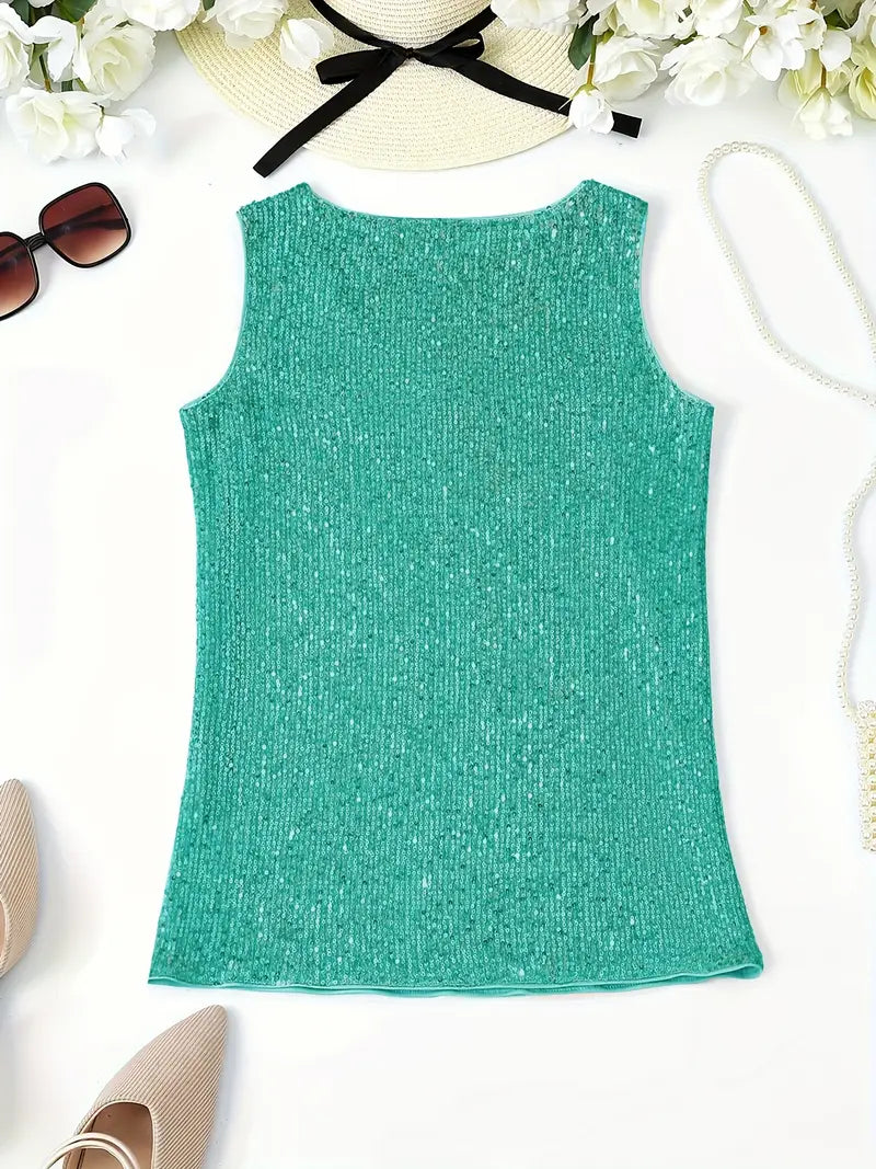 Uma - Elegante mouwloze top met paillette