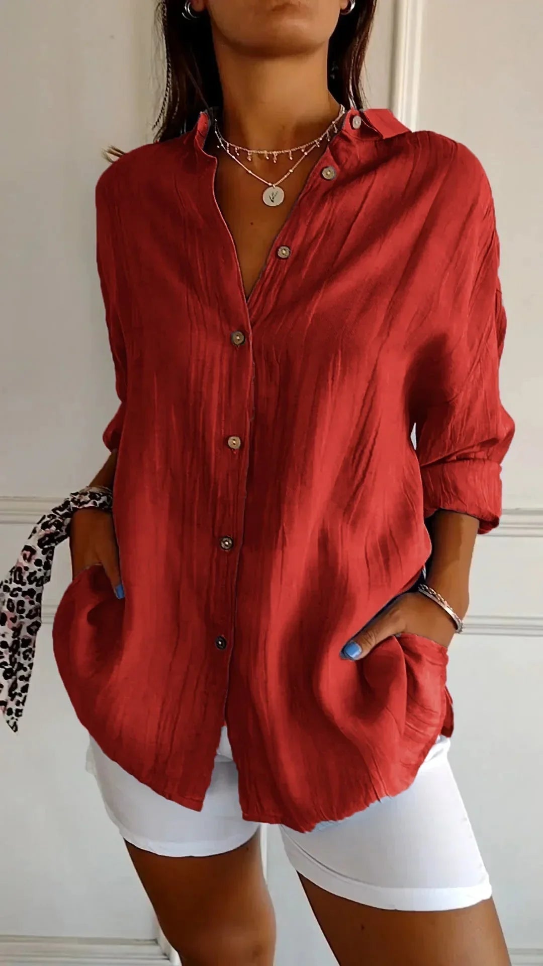 Auberis – Katoenen blouse van hoge kwaliteit